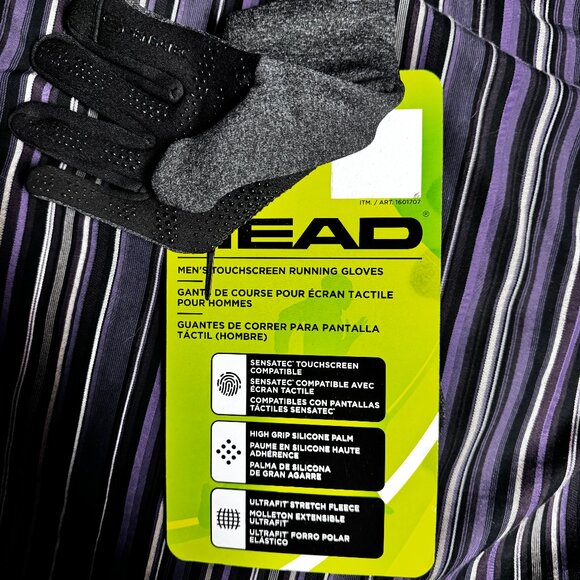 HEAD Men's Grey Touchscreen Running Gloves 🏃♀️➡️🧤 (S) - Picture 2 of 2